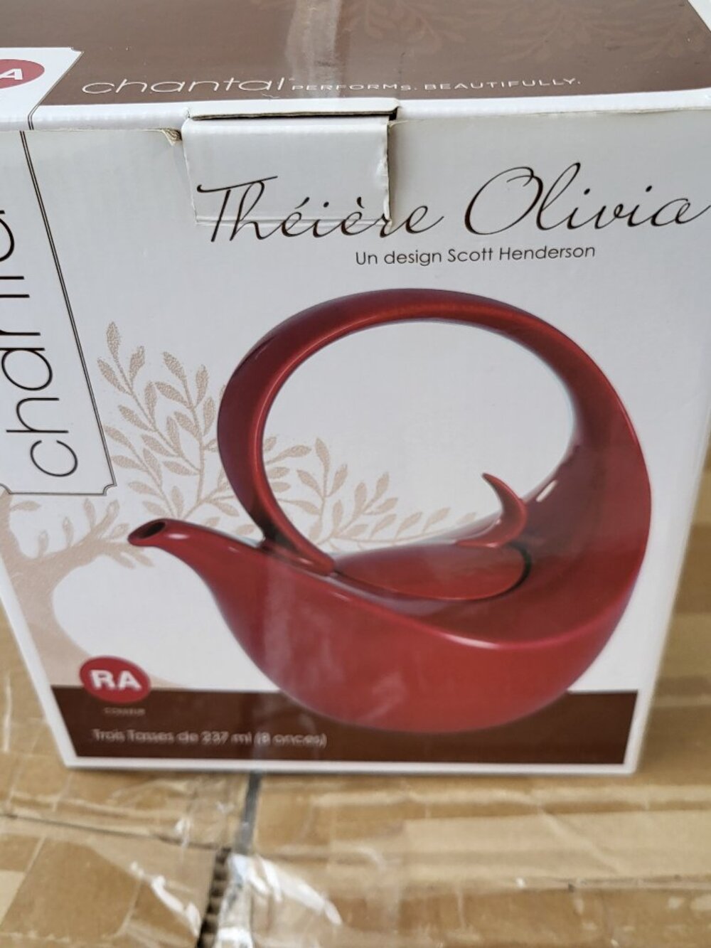 Chantal Olivia 0.75 Quart Ceramic Teapot Red 3 Cup Stoneware Good Condition